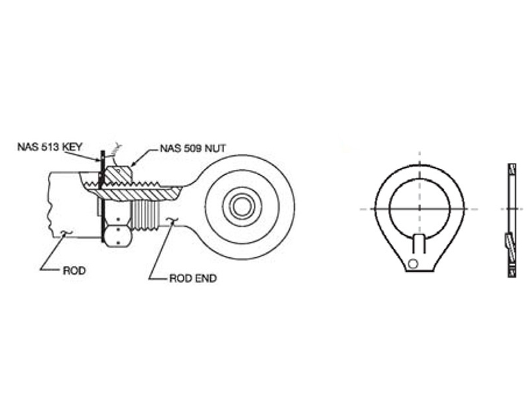 Item NAS51310, 5/818 Terminal Thread Size NAS513 Rod End Locking